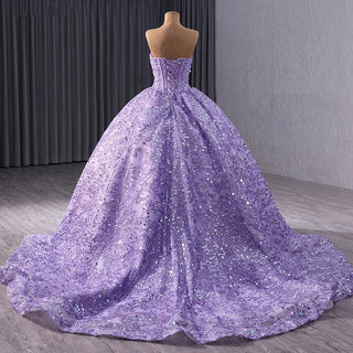 Shiny Sleeveless Purple Sweetheart Quinceañera Dresses For 15 Girls