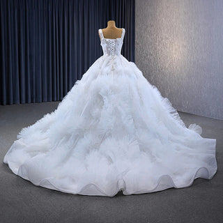 Gorgeous Square Collar Empire Ball Gown Wedding Dresses