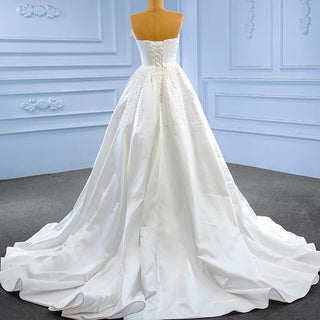 Crystal Sweetheart Satin Ruffle Mermaid Wedding Dress