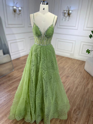 2024 Arabic Lemon Elegant Spaghetti Strap Backless A-Line Prom Dress for Women Wedding Party