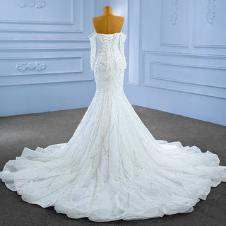 Luxury Sweetheart Pearls Mermaid Wedding Gowns Dresses