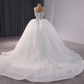 Rhinestone Tassel Empire Ball Gown Women's Wedding Dresses