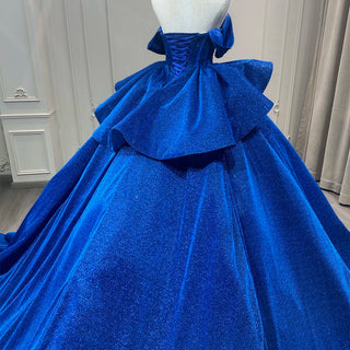 Glitter Royal Blue Sweetheart Empire Ball Gown Quinceañera Dress