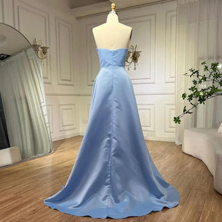 Elegant Long Arabic Evening Dress 2024 - Luxury Dubai Crystal Beaded Split for Black Women's Wedding Party Gowns