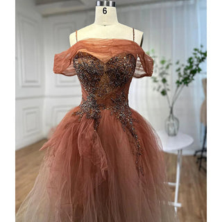 Ships in 1 to 3 Days - Ethereal Copper Sparkle Tulle Gown