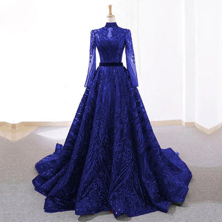 Muslim High Neck Evening Party Women's Formal Long Dresses