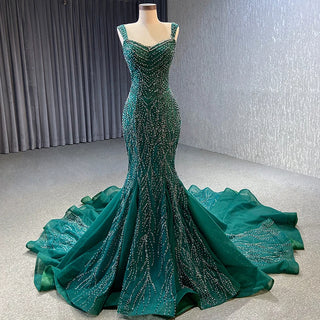 Fashion Sequins Party Spaghetti Strap Mermaid Evening Dresses For Women