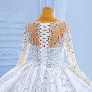 Luxury Sequin Satin Ball Gown Women's Wedding Dress