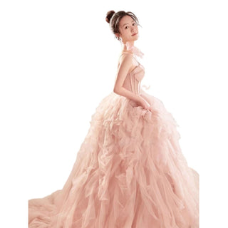 Elegant Evening Dress with Pleated Tulle and A-Line Silhouette