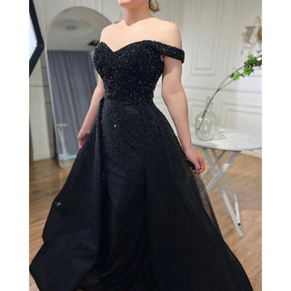 Dubai Grey Full Crystals Evening Dress 2024: Off Shoulder, Sexy Luxury Mermaid Formal Party Wear Gown