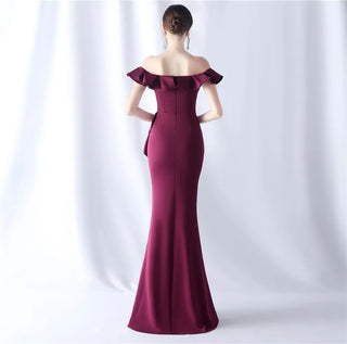 Sexy One-Shoulder Green Ruffle Evening Dress - Celebrity Maxi Party Dress for Women