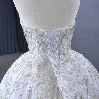 Luxury Strapless Beaded Sequin Empire Bridal Wedding Dress