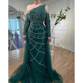 Green Elegant Floor Length Mermaid Evening Dress - 2024 Luxury Gown for Women