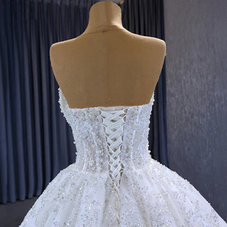 Luxury Heavy Beaded Sweetheart Ball Gown Wedding Dresses