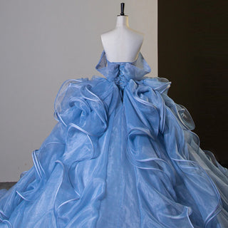 Princess Sweetheart Blue Puffy Quinceañera Dress