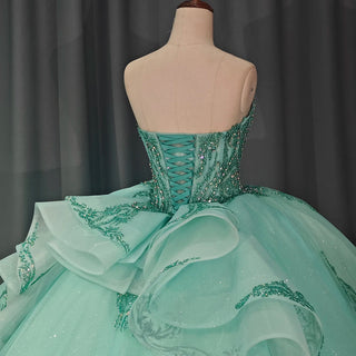 Crystal Sleeveless Empire Quinceañera Evening Party Gown