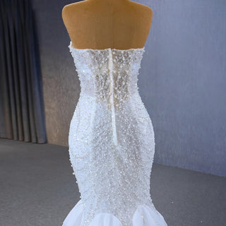 Sequins and Pearls Trumpet Mermaid Wedding Dress for Women