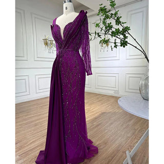 Green Mermaid Evening Dress 2024 with Beading, Luxury, and Elegant Satin - Ideal for Women's Party