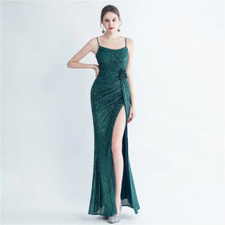 Sexy Women’s Strap Sequin Evening Maxi Dress