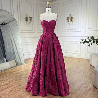 Arabic Rose Red Elegant Evening Dresses 2024 Luxury Dubai A-Line Sleeveless Formal Dress Long Design