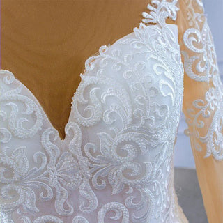 White Elegant Detachable Train Bridal Gown Mermaid Wedding Dress