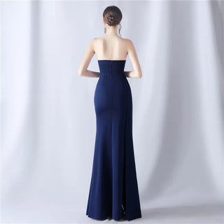 Sexy Strapless Beaded Party Maxi Dress - Long Prom Evening Dress for Women