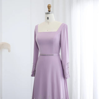 Luxury Lilac Ruffle Dubai Evening Dress for Women – Saudi Arabia 2025 Wedding Party Gown