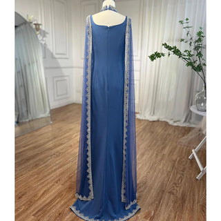 Elegant Cape Sleeves: 2024 Luxury Mermaid Beaded Evening Gown for Women's Party