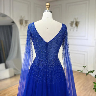 Luxury Dubai Royal Blue Evening Dress - Plus Size Formal Gown for Women's 2024 Wedding, Birthday Party, and Prom