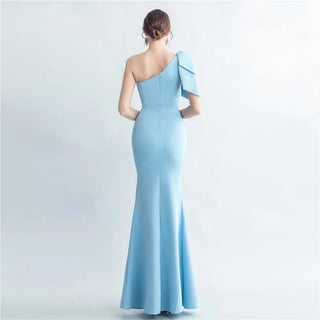 Sexy Slash Neck Appliques Party Maxi Dress with Slit - Long Evening Dress for Women