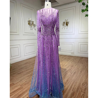 Ships in 1 to 3 Days - Muslim A-Line Beaded Luxury Arabic Evening Dress Gown 2024: for Women Wedding Party