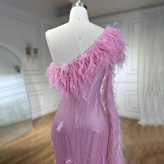 Pink Sexy Diamond Mermaid Evening Dress with Cape - Luxury Gown for Women Wedding Party 2024