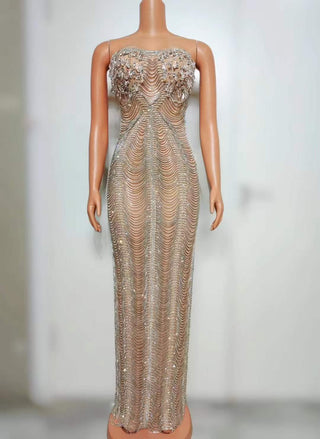 Luxurious Embellished Illusion Evening Gown