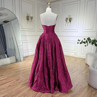 Arabic Rose Red Elegant Evening Dresses 2024 Luxury Dubai A-Line Sleeveless Formal Dress Long Design