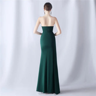 Sexy Strapless Beaded Party Maxi Dress - Long Prom Evening Dress for Women