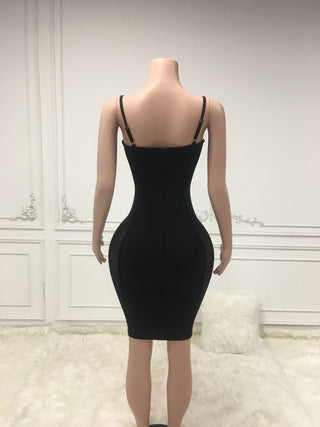 Ships in 1 to 3 Days -heer Panel Bodycon Dress with Sweetheart Neckline