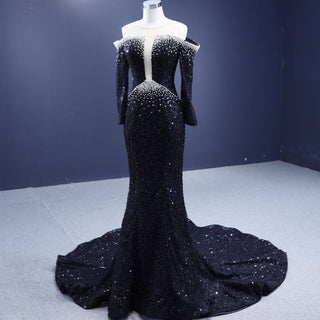 Black Pearls and Elegance: Mermaid Evening Party Dresses for Women