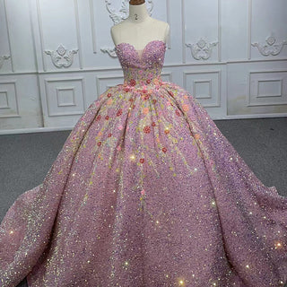 Crystal Strapless Empire Ball Gown Evening Party Quinceanera Dresses