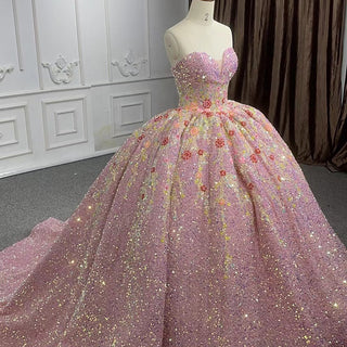 Crystal Strapless Empire Ball Gown Evening Party Quinceanera Dresses