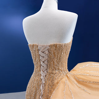 Elegance Embodied: Sleeveless Designer Prom Gowns Full of Pearls for Women's Evening Dress