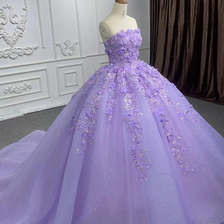 Elegant Western Fabric Quinceanera Dresses in Purple