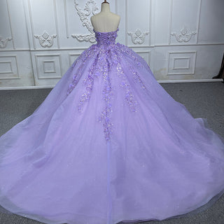 Elegant Western Fabric Quinceanera Dresses in Purple