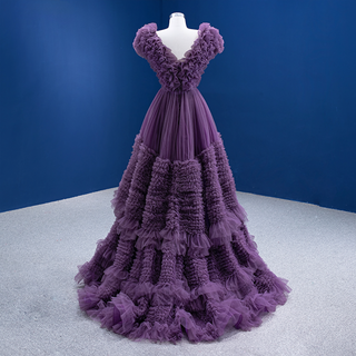 Fashionably Purple: Ruched Long Elegance Party Evening Dresses