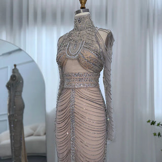 Luxury Crystal Tassel Dubai Evening Dresses: Perfect for Women at Wedding Parties and Arabic/African Mermaid Long Proms