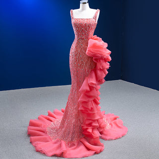 Pink Party Glamour: Sexy Sequins Prom Mermaid Evening Dresses