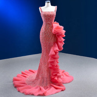 Pink Party Glamour: Sexy Sequins Prom Mermaid Evening Dresses