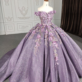 Purple Radiance: Elegant Glitter Party Evening Dresses for Women