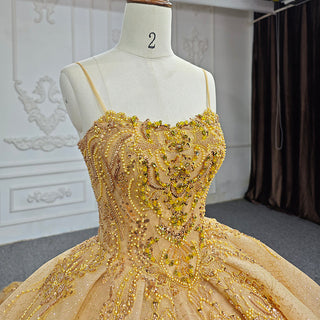 Radiant in Gold: Glitter Evening Quinceañera Dress