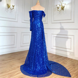 Royal Blue Elegance: 2024 Luxury Mermaid Evening Gown with Beading, High Split, and Elegance - Perfect for Women's Parties