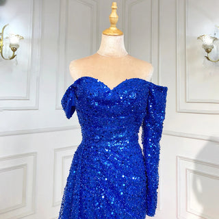 Royal Blue Elegance: 2024 Luxury Mermaid Evening Gown with Beading, High Split, and Elegance - Perfect for Women's Parties